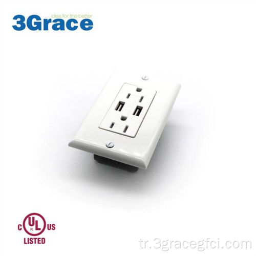 15amp Dubleks Resle USB Şarj Cihazı ve TR